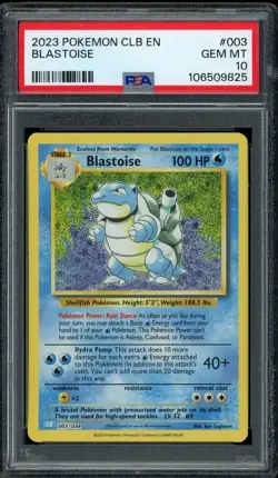 PSA 10 Blastoise 003/034 Pokemon Classic Collection CLB 2023 Mint English Card - Image 1