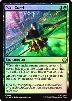 NM Foil Wall Crawl, MTG, Marvel's Spider-Man, Magic the Gathering, 121 - Image 1