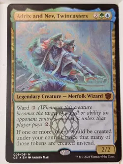 Adrix and Nev, Twincasters- Foil Thick Stock- Comm 2021- Magic the Gathering MTG - Image 1