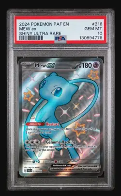 Pokemon TCG Mew EX 216/091 Paldean Fates Full Art Shiny Ultra Rare PSA 10 - Image 1