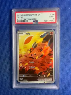 2025 POKEMON WHT EN-WHITE FLARE ILLUSTRATION RARE #096 TEPIG PSA 9 - Image 1