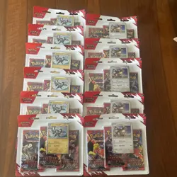 Lot of 11:Pokemon Destined Rivals 3-Pack Blister (6)Zebstrika and (5)Kangaskhan - Image 1