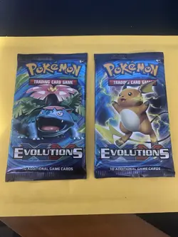 Pokemon TCG, XY Evolutions, Bundle of 2 Booster Packs. Factory Sealed - Image 1
