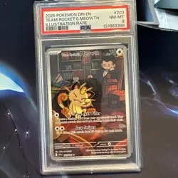 Pokemon TCG Team Rockets Meowth & Giovanni PSA 8 - Image 1