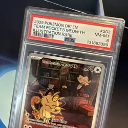 Pokemon TCG Team Rockets Meowth & Giovanni PSA 8 - Image 2