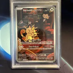 Pokemon TCG Team Rockets Meowth & Giovanni PSA 8 - Image 3