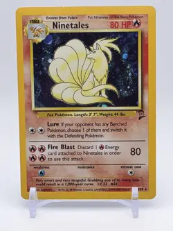 Pokemon TCG Ninetales Base Set Holo Unlimited Rare - Image 1