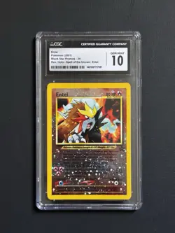 Pokemon Entei TCG 34/53 WOTC Black Star Promo CGC 10 Swirl - Image 1