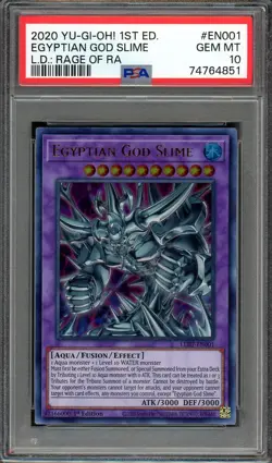 Yugioh Egyptian God Slime LED7-EN001 L.D. Rage Of RA 1st Ed Ultra Rare PSA 10 - Image 1