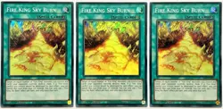 3 x SR14-EN024 Fire King Sky Burn - Super Rare 1st Edition Near Mint YuGiOh - Image 1