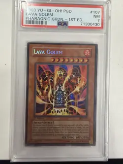 2003 Yu-Gi-Oh! PGD Lava Golem Pharaonic Garden 1st Ed PSA 7 #107 - Image 1