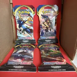 Pokemon Sword and Shield Trading Card Game Booster Pack Art Set 4 packs 820650806520 - Image 2