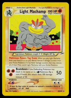 Pokemon Card - Light Machamp Neo Destiny 25/105 Rare - Image 1