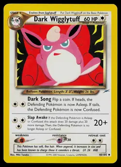 Pokemon Card - Dark Wigglytuff Neo Destiny 40/105 Uncommon Non Holo - Image 1