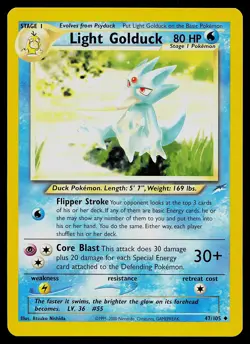 Pokemon Card - Light Golduck Neo Destiny 47/105 Uncommon Non Holo - Image 1