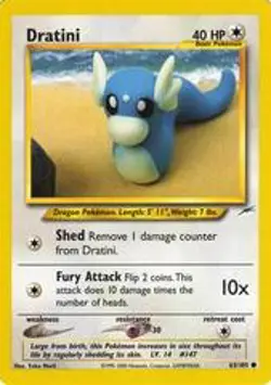 Dratini 63/105 Common Neo Destiny Pokemon Card - Image 1