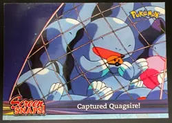TOPPS POKEMON JOHTO CAPTURED QUAGSIRE! SCREEN SNAP #21 CARD BLUE LOGO - Image 1