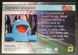 TOPPS POKEMON JOHTO CAPTURED QUAGSIRE! SCREEN SNAP #21 CARD BLUE LOGO - Image 2