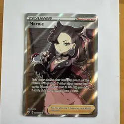 Pokemon TCG Sword & Shield Marnie Trainer Full Art Holo Card 200/202 - Image 1