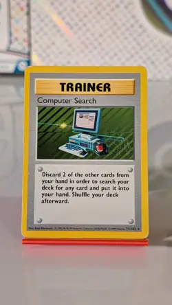 Pokemon TCG Base Set Computer Search 71/102 Regular Rare Shadowless Card - Image 1