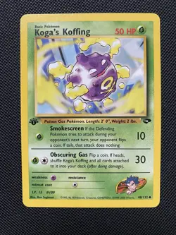 Koga's Koffing 48/132 1st Edition Uncommon Gym Challenge Pokemon Card 2000 WOTC - Image 1