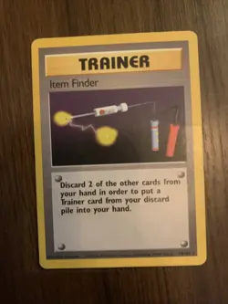 Pokemon TCG Base Set Item Finder 74/102 Regular Rare Card LP Vintage - Image 1