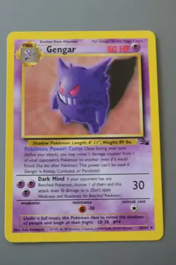 Pokemon WOTC 1999 Card - Gengar - Fossil Set - Non-Holo Rare - 20/62 - Image 1