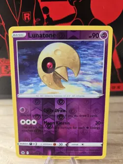 062/159 LUNATONE REVERSE HOLO CROWN ZENITH POKEMON CARD - Image 1
