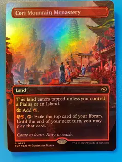 MTG 1x FOIL BORDERLESS Cori Mountain Monastery 393 Tarkir: Dragonstorm x1 NM - Image 1