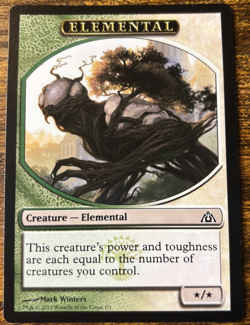 Magic the Gathering MTG- Elemental Token- LP- 01/01- Dragon's Maze - Image 3