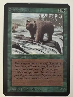 Magic the Gathering MTG Alpha Grizzly Bears NM (Beta Bob) - Image 1