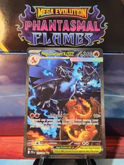Mega Charizard X ex SIR 125/094 Phantasmal Flames English Pokemon TCG Pack Fresh - Image 1