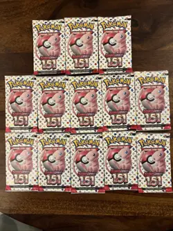 Pokemon 151 Booster Pack Lot Collection Of 13 All HEAVY 22.72-22.93 Grams! - Image 1