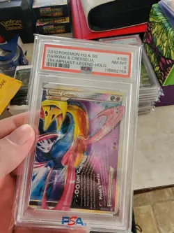 2010 POKEMON TRIUMPHANT DARKRAI CRESSELIA #100 LEGEND BOTTOM PSA 8 NM #109198207 - Image 3