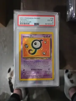 2001 POKEMON PROMO BLACK STAR #38 UNOWN J PSA 6 - Image 1