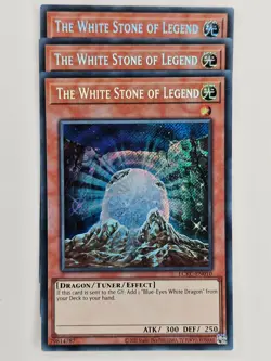 Yu Gi Oh - 3x LCKC-EN010 The White Stone of Legend - Secret Rare - Image 1