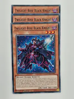 Yu Gi Oh - 3x DOOD-EN005 Twilight Rose Black Knight - Common - Image 1