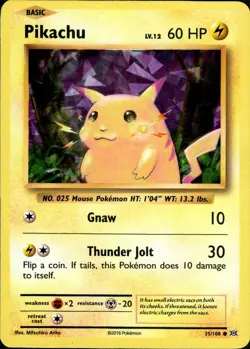 Pokemon TCG Evolutions Pikachu Cracked Ice Card 35/108 LP Condition - Image 1