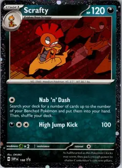 Pokemon | SV: Scarlet & Violet Promo Cards | Scrafty - (Cosmos Holo) | 188 | NM - Image 1