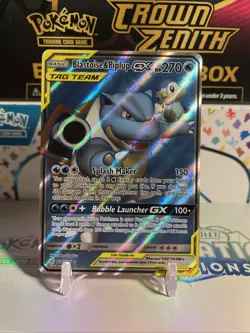 Pokemon TCG Blastoise Piplup Tag Team GX Cosmic Eclipse Full Art Card 214/236 LP - Image 1