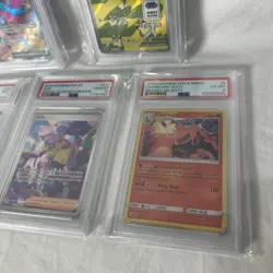 Pokemon 5 Card PSA Graded Lot Charizard Pidgey Roaring Moon Iono Pawmi Full Art - Image 2