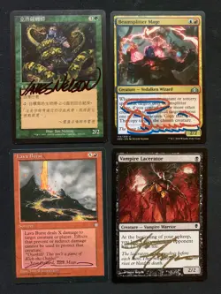 MTG Magic the Gathering x4 Lot Signed Cards Nelson Velinov Wanerstrand Argyle - Image 1