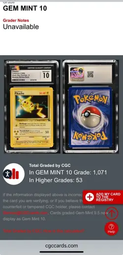 CGC 10 Gem Mint Pikachu 1999 Black Star Promos 4 WB Movie Pokemon Card PSA TAG - Image 5