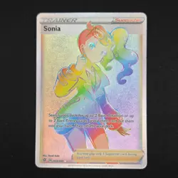 Pokemon TCG Card Sonia 203/192 Rebel Clash Rainbow Secret Rare - NM - Image 1
