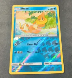 Pokemon Shining Legends Buizel Reverse Holo Common Card 22/73 LP - Image 1