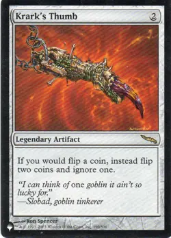 MTG: The List Reprints: Krark's Thumb: Lightly Played Condition - Image 1