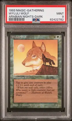 Wyluli Wolf (Dark) - Arabian Nights - MTG - MINT - PSA 9 - POP 16 - Image 1