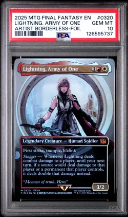 Magic MTG Lightning Army of One FF Artist Borderless Foil #0320 PSA 10 Gem Mint - Image 1