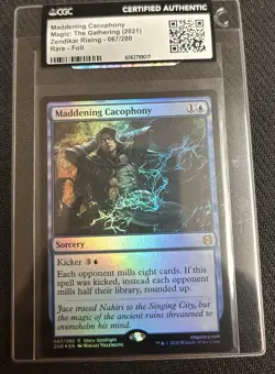 2021 Magic The Gathering MTG Zendikar Rising Foil Maddening Cacophony CGC AUTH - Image 1