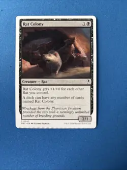 Mtg Mystery Booster 2 White Border Rat Colony Misprint Crimped - Image 1